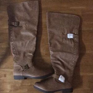 Chestnut Above Knee Boots WIDE CALF